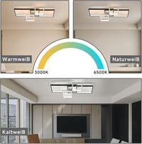 OTREN LED Mennyezeti Lámpa 65 cm, Fényerőszabályozható, Memória Funkcióval és Távirányítóval - Nappali, Étkező, Konyha, Iroda Világítás 52W 2
