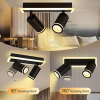 Újracsomagolt Modern Fekete LED Mennyezeti Lámpa 2xGU10 Meleg Fény 5