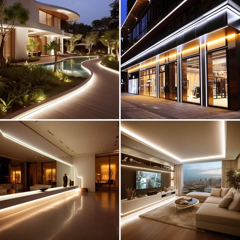 BENLUN 20m IP65 Vízálló COB LED Szalag 3000K Meleg Fehér - Kültéri Flexibilis Vágható 220V Világítás EU Csatlakozóval, Építkezéshez, Hálószo