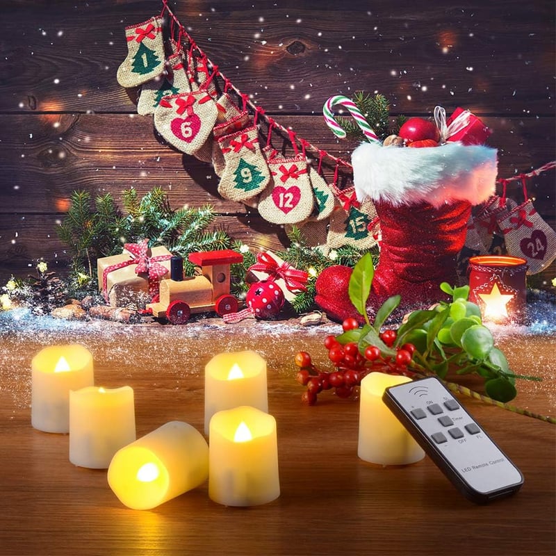 PChero LED gyertyák távirányítóval - 2 db újratölthető, időzíthető, USB-s dekorációs lángimitáció