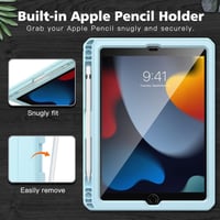 iPad 10,2" Védőtok Beépített Kijelzővédővel - MoKo Égkék Tok 7-9. Generációs iPadhez 4