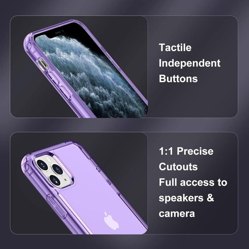 Apple iPhone 11 Pro Max Lila Áttetsző Szilikon Tok Beépített Állvánnyal