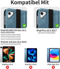 HOLIMET iPad 10.2" Tok 9/8/7 Generációhoz (2021/2020/2019) Tolltartóval - PU Bőr Védőtok, Vékony TPU Hátlap, Automatikus Alvás/Ébresztés, Ál 2