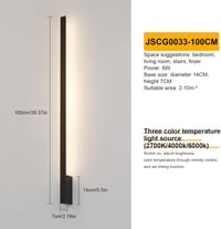 Klighten Akkumulátoros Fali Lámpa 2db - 10000 mAh Tölthető, Távirányítós, Fényerőszabályozós, 100 cm, 6W, 3000K-6000K, Fekete, Nappali Világ 7