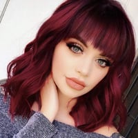 ColorfulPanda Női Paróka - Rövid Bob Hullámos Haj, Bordó Színben, Hőálló Szintetikus Szálak, Állítható Méret, Légáteresztő Háló 1