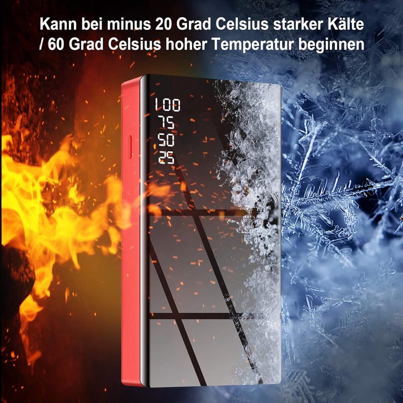 GOLDGE 8000mAh Autós Bikázó Powerbank LED Lámpával, 600A Csúcsárammal