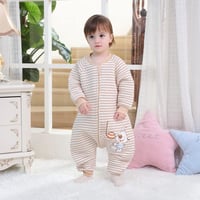 Lábfejes Hálózsák Babáknak - Meleg Bélésű Hosszú Ujjú Téli Overál - Unisex Pizsama Kisfiúknak és Kislányoknak - Kutyusos Mintával 8