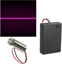 CTRICALVER 405 nm Lila Lézer Modul Fémházas Vonallézer 3-5V Működési Feszültséggel, Műanyag Lencsével és AA Elemtartóval, Fekete 1