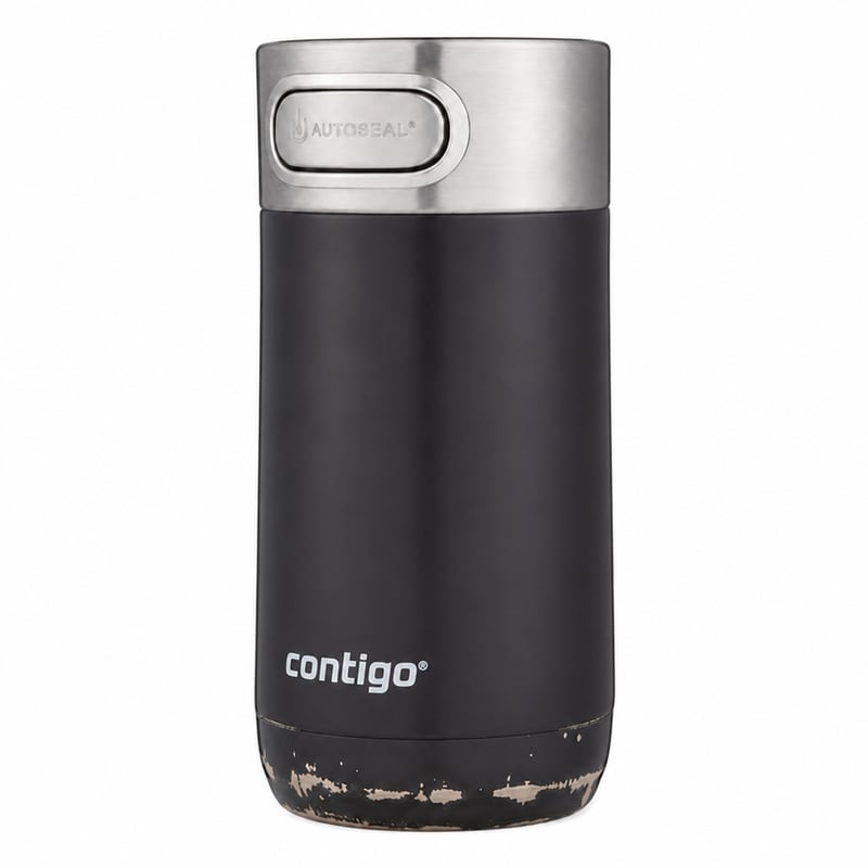 Contigo Luxe Autoseal termo šalica od nehrđajućeg čelika, crna (Licorice), 360 ml — Vidljivi su tragovi trošenja na dnu (stanje: vidi 2. sliku)
