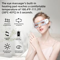 CEIEVER Szemmasszírozó Szemüveg 3 Masszázsmóddal - Mikroáramú Elektromos Szemmasszőr Vörös Fénnyel, Ránctalanító, Száraz Szemre és Alváshoz 2