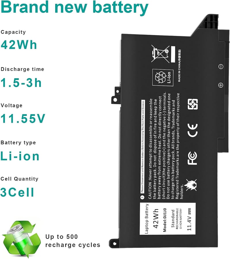 Dell Latitude 7000 sorozatú laptop akkumulátor 42WH, 6 cellás