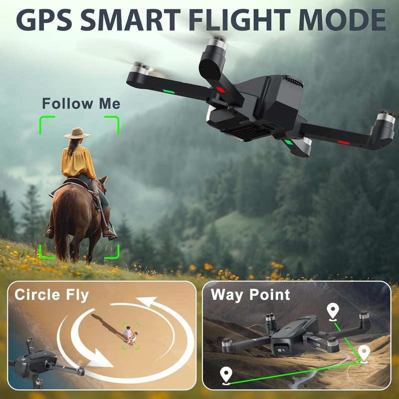 Tolatoyus TL16 GPS Drón Kefenélküli Motorral - Kezdőknek és Haladóknak, Automatikus Visszatérés Funkcióval, Beépített Akkumulátorral, 220g