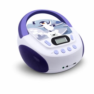 Player CD MP3 pentru copii MOOOV Iceberg 477179 cu USB — defect, funcționează parțial: capacul CD-ului este fixat într-o singură balama (stare: vezi imaginea 2)
