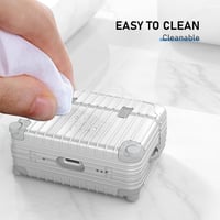 VISOOM Airpods Pro 2/1 Tok - Ezüst Bőrönd Dizájn TPU Védőtok, Vezeték Nélküli Töltés, Karabinerrel és DIY Matricákkal, Ütésálló

AI: I've cr 5