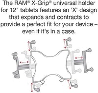 RAM Mounts X-Grip univerzális 12"-os tablettartó, RAM-HOL-UN11U 6