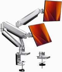 ErGear Dupla Monitortartó 13-32" Képernyőkhöz, Gázrugós Technológia, Teljes Mozgástartomány, ±45° Döntés, 180° Forgatás, VESA 75/100, 8kg Te 1
