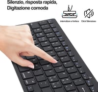 FOGARI Vezeték Nélküli Bluetooth Billentyűzet - Ultravékony, Hordozható, Kompatibilis iPad, Android, Windows, MacOS Eszközökkel, Fekete 5