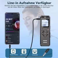Tonnlog 128GB Digitális Diktafon Hangrögzítő USB-C Csatlakozással - Zajcsökkentés, Egyérintéses Felvétel, 1536kbps, Előadásokhoz, Megbeszélé 7
