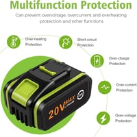 LabTEC 20V 5000mAh Akkumulátor Csomag (2db) - Worx WA3553 WA3760 WA3765 Kompatibilis Lítium-ion Pótakkumulátor Elektromos Szerszámokhoz 4