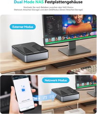 Yottamaster Hálózati NAS Szerver 2.5" SATA HDD/SSD-hez - Privát Felhő Tárhely, Automatikus Mentés, SDVN Titkosítás, Mágneses Fedél 5