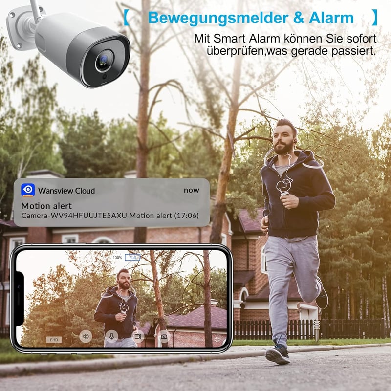 Wansview WiFi Kültéri Biztonsági Kamera 1080P - Mozgásérzékelés, Kétutas Hang, SD Kártyahely