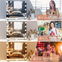 ADDCOLOR Hollywood Sminktükör LED Világítással - 14 Fényerőszabályozható Lámpa, 3 Színmód, Érintőképernyős 60x18x52.3 cm 3