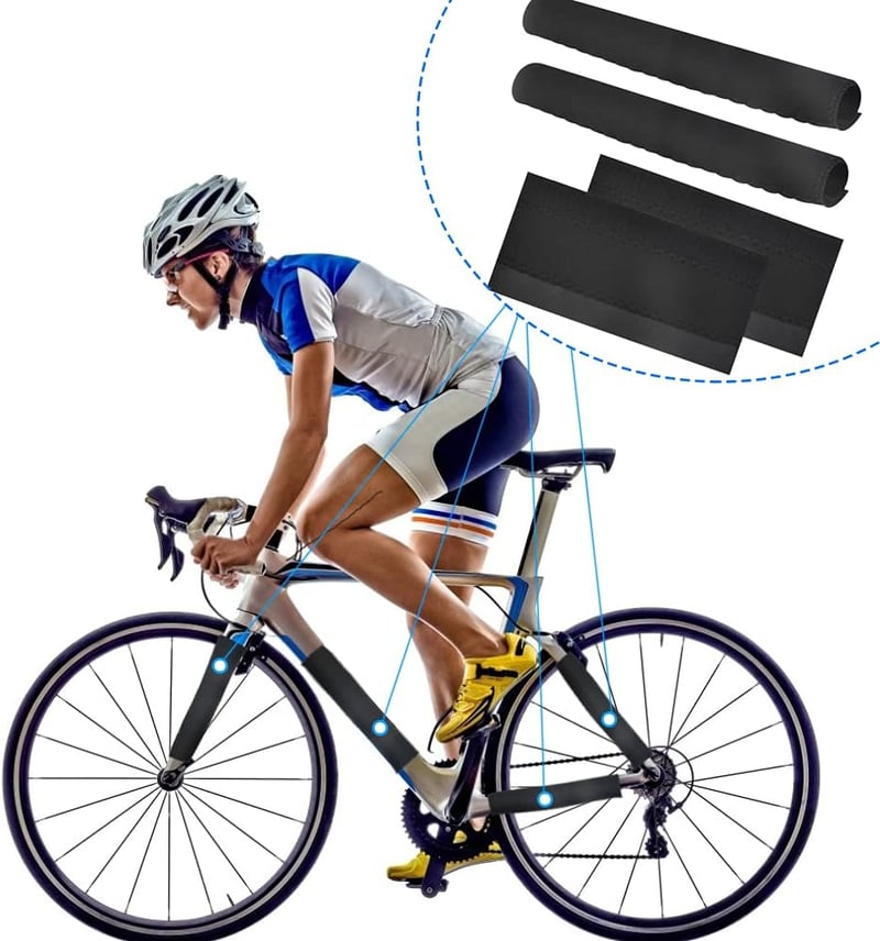 BUENTYA Univerzális Kerékpár Láncvédő Szett - 4 db Fekete, E-Bike Kompatibilis (22x10,5 cm)