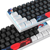 SOLIDEE 61 gombos kompakt mechanikus gamer billentyűzet, piros kapcsolókkal, LED háttérvilágítással, PS5/PS4/Xbox 6