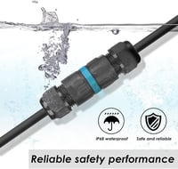 HOSPAOP IP68 Vízálló Kábel Csatlakozó - 3 Pólusú Földkábel Elosztó Doboz 5-12 mm Átmérőjű Kábelekhez - Kültéri Vízálló Kötődoboz, 4 db, Feke 2