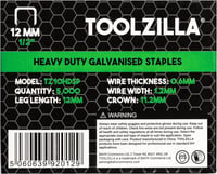 Toolzilla 5000 Erős 12mm-es Galvanizált Tűzőkapocs Profi Munkákhoz 2