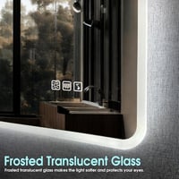STARLEAD Fürdőszobai Tükör 100x70 cm - Bluetooth Hangszóróval, Páramentesítő, Fényerőszabályzó, 3 Színhőmérséklet, Edzett Üveg, Vízálló IP44 9