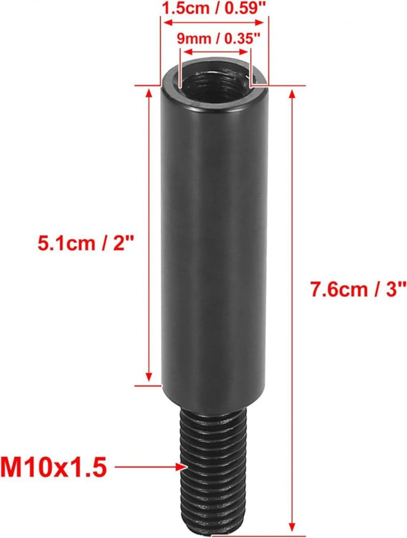 Honda Sebességváltó Kar Hosszabbító - Fekete Alumínium, M10X1,25 Menettel