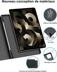 FOGARI iPad Pro 11/Air 5/Air 4 Bluetooth Billentyűzet Tok Érintőpaddal - Mágneses Vezeték Nélküli AZERTY Francia Kiosztás, Fekete 2