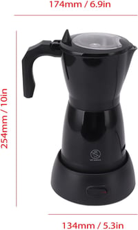 BuyWeek elektromos eszpresszó főző, 300ml, 6 csészés, fekete 5