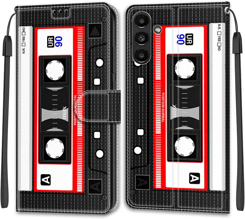 Samsung Galaxy A54 5G Retro Kazettás Mágneses Bőr Flip Tok
