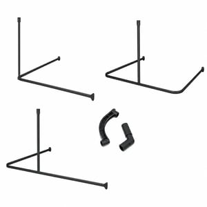 Set tijă pentru perdea de duș Sealskin Easy Roll în formă de L/U/colț — pentru piese / dezmembrare: bară de susținere lipsă (stare: vezi a 2-a imagine)