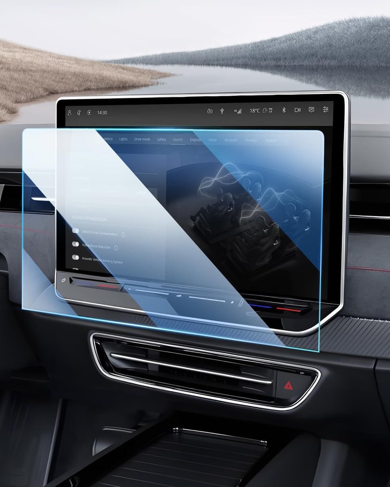 LANGBEAN 15" Edzett Üveg Képernyővédő VW Tiguan 3 2024-2025 Discover Pro Max Kijelzőhöz - 9H Keménység, Ujjlenyomatmentes, Karcálló Navigáci