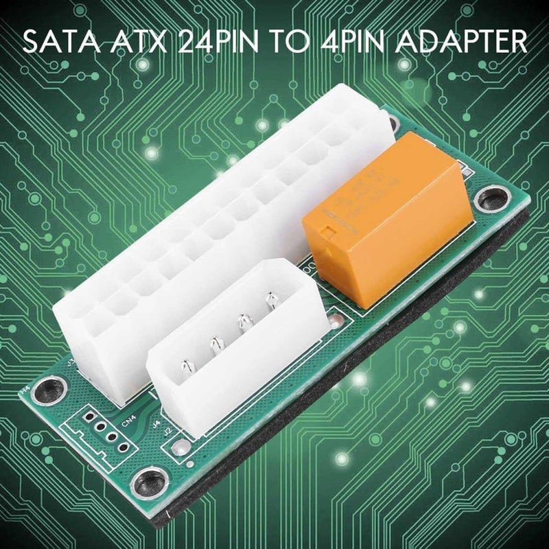 Dual PSU adapter bányászgéphez - ATX 24 Pin és Molex 4 Pin csatlakozó