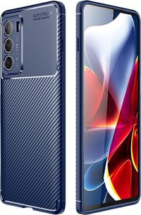 Motorola G200 5G szénkék tok - Szénszálas, ütésálló védőtok 3