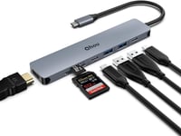 Hub Type-C 7 în 1 Qhou: HDMI 4K, USB 3.0, Cititor de Carduri, PD 100W 1