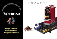 Nespresso kompatibilis kapszulatartó fiók és géptartó állvány, 40 db kapszulához 5