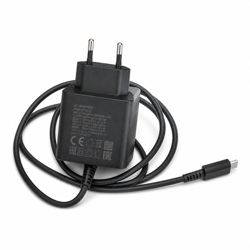 Mrežni adapter za Nintendo Switch 2 s EU utikačem i USB-C kabelom, originalni punjač za konzolu Nintendo Switch 2