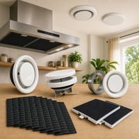 Set za ventilaciju: 80 mm ventil + 80 mm rešetka + 6x perivi filter + 2x ugljeni filter 1