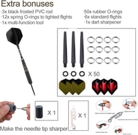 Sanfeng Profi Steeldarts Szett 23g - 3db Fém Hegyű Nyíl, Kiegészítőkkel 6