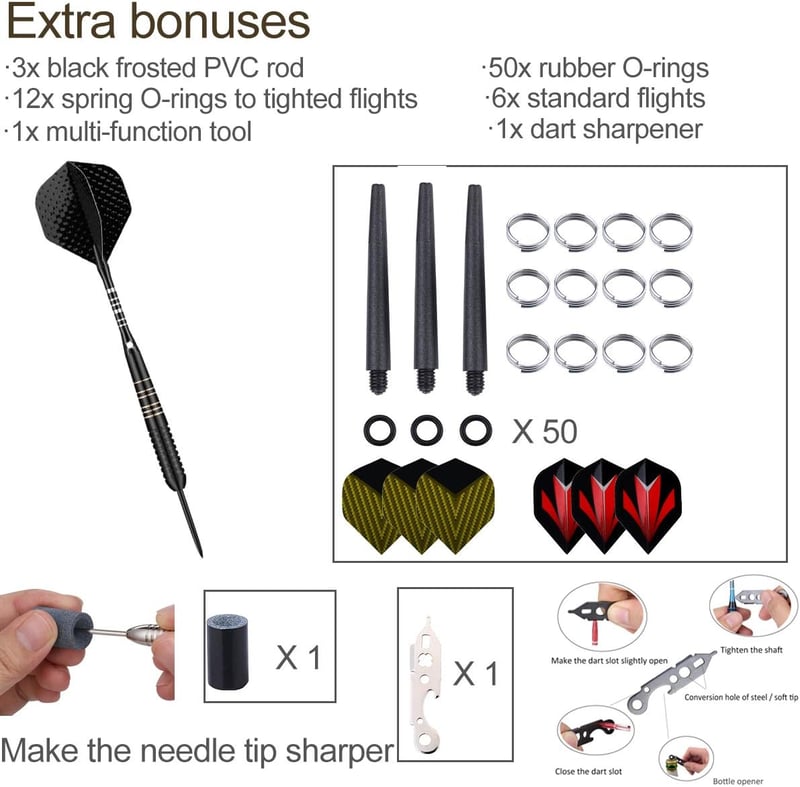 Sanfeng Profi Steeldarts Szett 23g - 3db Fém Hegyű Nyíl, Kiegészítőkkel