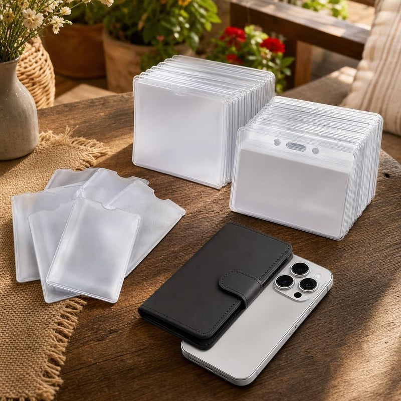 Set za organizaciju kartica: 50x držač iskaznica + 10x A7 etui + magnetski novčanik za iPhone
