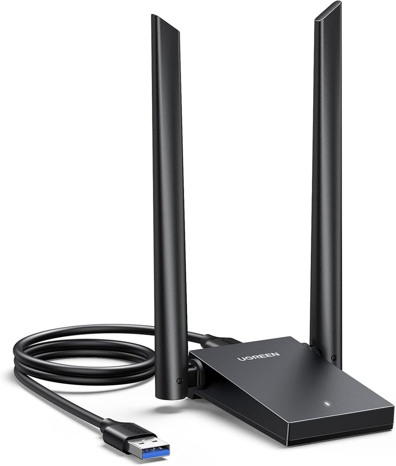 UGREEN AX1800 USB WiFi 6 Adapter Dual Band 5GHz/2.4GHz WLAN Stick PC-hez Dupla Antenna Windows 10/11 Kompatibilis