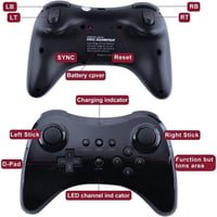 Wii U Pro Kontroller - Fekete Vezeték Nélküli Ergonomikus Gamepad 2