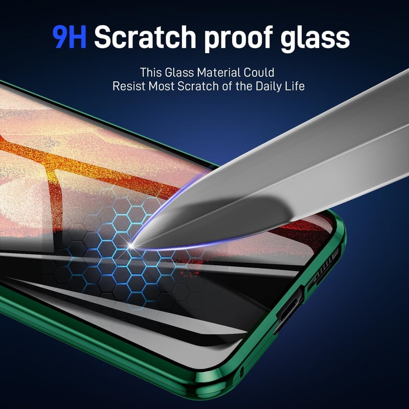 Samsung Galaxy S20 FE 360°-os mágneses tok IBEX fémkerettel, ütésálló üveg hátlappal
