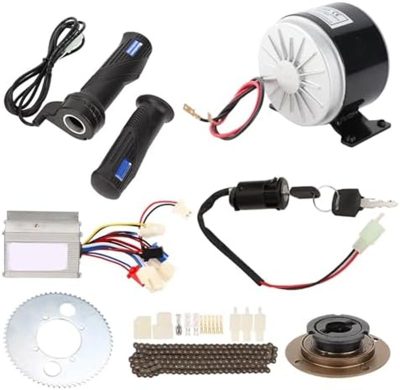 Keenso 24V 250W Elektromos Kerékpár Átalakító Készlet - 9 Részes Motor Szett Vezérlővel, Lánccal és Markolatgázzal Felnőtt Biciklikhez
